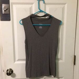 Free With Purchase - Army Green Soft V Neck Tank Choker Collar Junior Lg L
